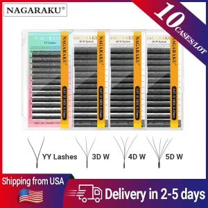 NAGARAKU 10 Cases YY W Shape 3D 4D 5D Eyelashes