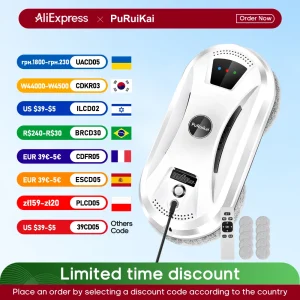 Ultra thin Robot vacuum cleaner window cleaning remote control for home